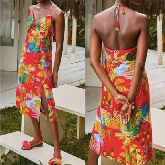 FARM Rio Dresses & Skirts - FARM Rio Tropical Jungle Bow Midi Dress